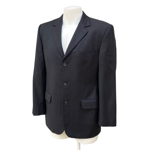 Givenchy Sport Coat Blazer Jacket 43” Chest Black Wool 3 Button Single Breasted - Picture 2 of 15